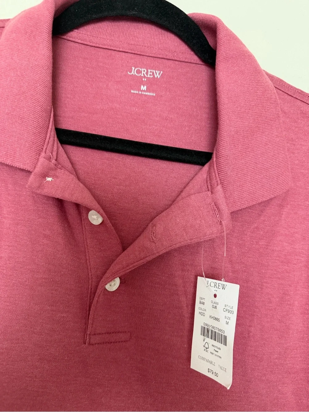 J. Crew Men's Polo Shirt in Rose-Mauve